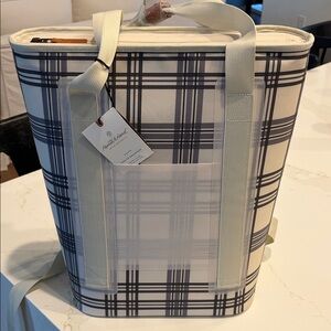 NWT Hearth & Hand Cooler Backpack Tote - Black, Gray and Cream